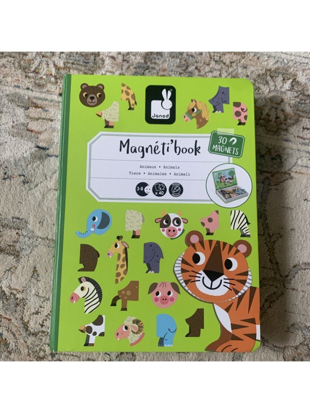 Janod Magnetic Animal Book - Children's Mix and Match animal Face book
